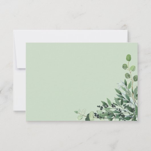 Carte RSVP Eucalyptus Wedding (Dos)