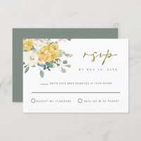Carte RSVP EVA Spring Garden Jaune Florale Jaune
