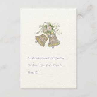Carte RSVP faire-part de mariage. "Cloches Mariage