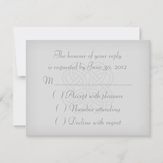Carte RSVP Faire-part de mariage de noeud céleste  (Devant)