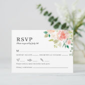 Carte RSVP Faire-part de mariage Floral Aquarelle (Debout devant)