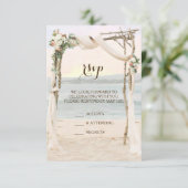 Carte RSVP Faire-part de mariage Plage Arbor (Debout devant)