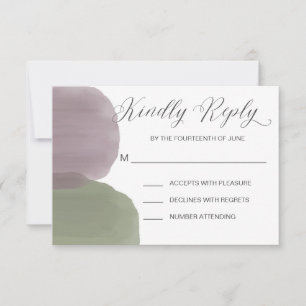 Carte RSVP Faire-part de mariage Watercolor