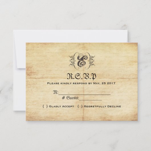 Carte RSVP Fairytale Vintage Wedding (Devant)