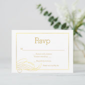 Carte Rsvp Faux Gold élégant (Debout devant)