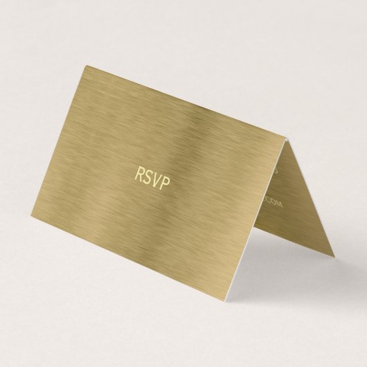 Carte RSVP Faux Gold Metal Texture (Devant)