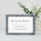 Carte RSVP Faux Sparkle Wedding (Debout devant)