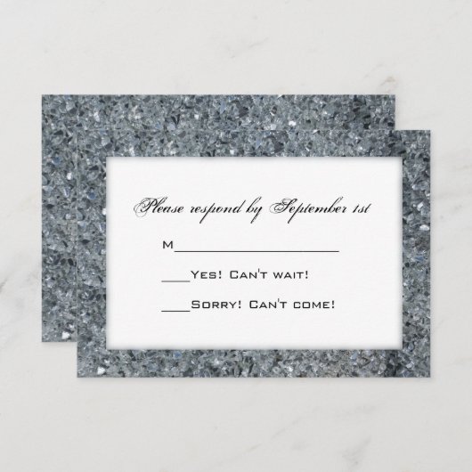Carte RSVP Faux Sparkle Wedding (Devant / Derrière)