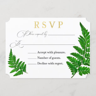 Carte RSVP Fern Nouvelle-Zélande