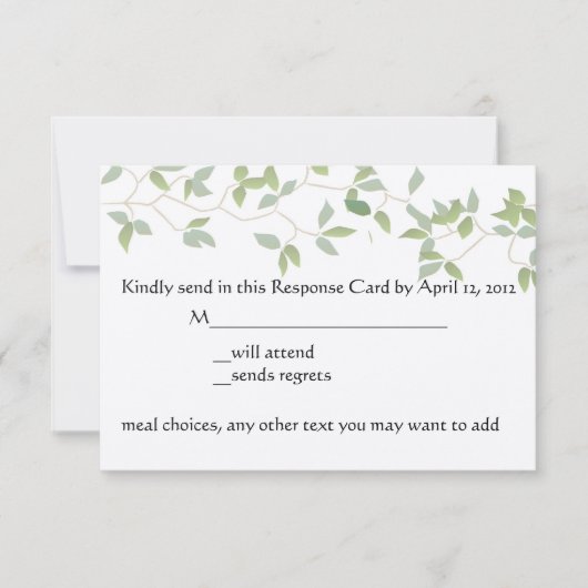 Carte RSVP feuille (Devant)
