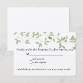 Carte RSVP feuille (Devant / Derrière)