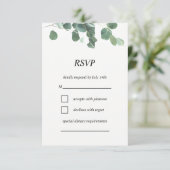 Carte RSVP feuille aquarelle (Debout devant)