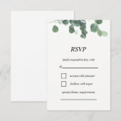 Carte RSVP feuille aquarelle (Devant / Derrière)