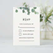 Carte RSVP feuille aquarelle police moderne (Debout devant)