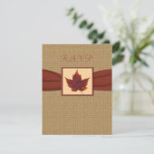 Carte RSVP feuille automne (Debout devant)