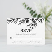 Carte RSVP Feuille Botanique tirée à la main (Debout devant)