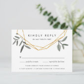 Carte RSVP feuille d'olive avec choix d'arbre (Debout devant)