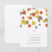 Carte RSVP Feuille en chute (Devant / Derrière)