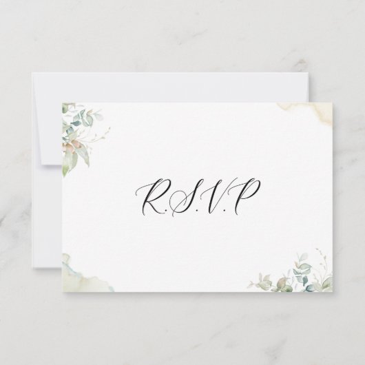 Carte RSVP Feuille Eucalyptus Elégant (Dos)