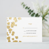 Carte RSVP Feuille Gold Foil (Debout devant)