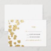 Carte RSVP Feuille Gold Foil (Devant / Derrière)
