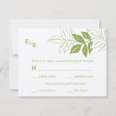 Carte RSVP Feuille moderne - Celery (Devant)