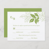 Carte RSVP Feuille moderne - Celery (Devant / Derrière)