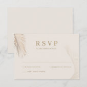 Carte RSVP Feuille Palm moderne simple (Devant / Derrière)