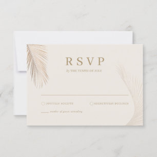 Carte RSVP Feuille Palm moderne simple