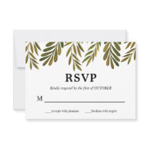 Carte RSVP feuille peinte à la main