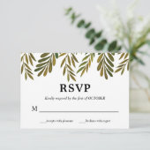 Carte RSVP feuille peinte à la main (Debout devant)