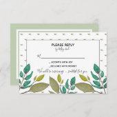 Carte RSVP Feuille verte (Devant / Derrière)
