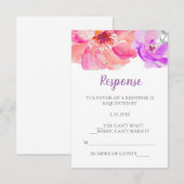 Carte RSVP Fleur Aquarelle (Devant / Derrière)