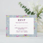 Carte RSVP fleur aquarelle violette moderne Sage  (Debout devant)