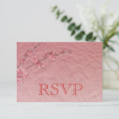 Carte RSVP Fleur de Cerisier Rose (Debout devant)