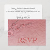 Carte RSVP Fleur de Cerisier Rose (Devant / Derrière)