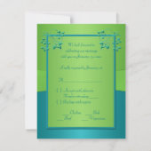 Carte RSVP Fleur de chaux, Turquoise RIBBON IMPRIM (Dos)