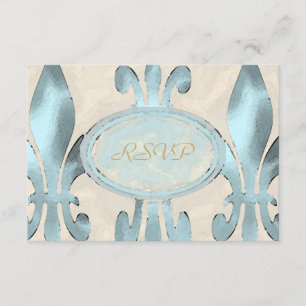 Carte RSVP Fleur de Lis de style vintage