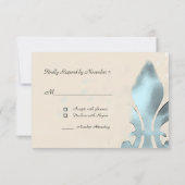 Carte RSVP Fleur de Lis de style vintage (Dos)