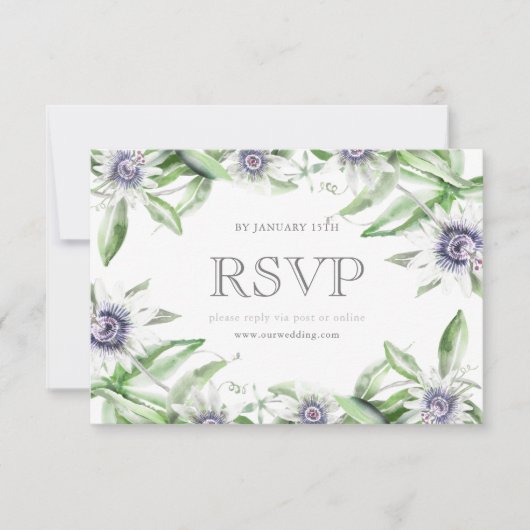 Carte rsvp fleur de passion (Devant)
