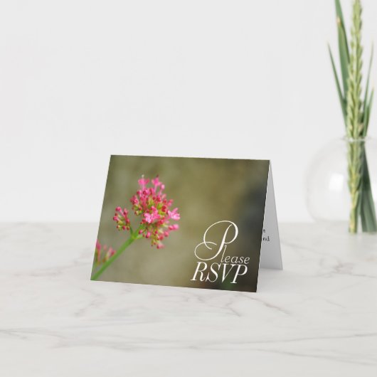 Carte RSVP Fleur Rose (Devant)