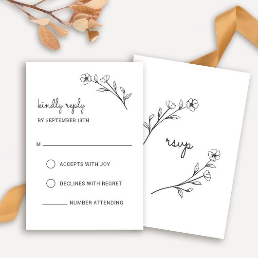Carte RSVP fleur sauvage