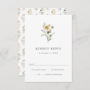 Carte RSVP fleur sauvage
