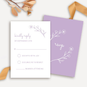 Carte RSVP fleur sauvage à Lilac