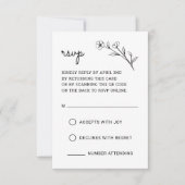 Carte RSVP fleur sauvage avec code QR (Devant)