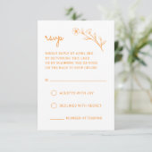 Carte RSVP fleur sauvage avec code QR dans Sunset  (Debout devant)