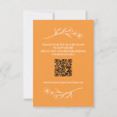 Carte RSVP fleur sauvage avec code QR dans Sunset  (Dos)