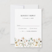 Carte RSVP Fleur sauvage Boho (Devant)