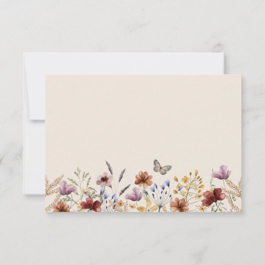 Carte RSVP Fleur sauvage Boho (Dos)