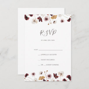 Carte RSVP Fleur sauvage Cuivre Bourgogne
